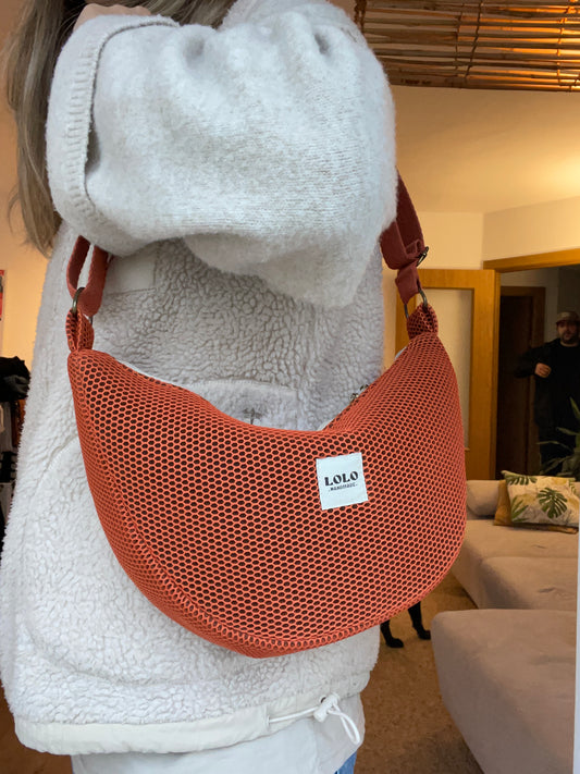 Bolso moon malla 3D teja