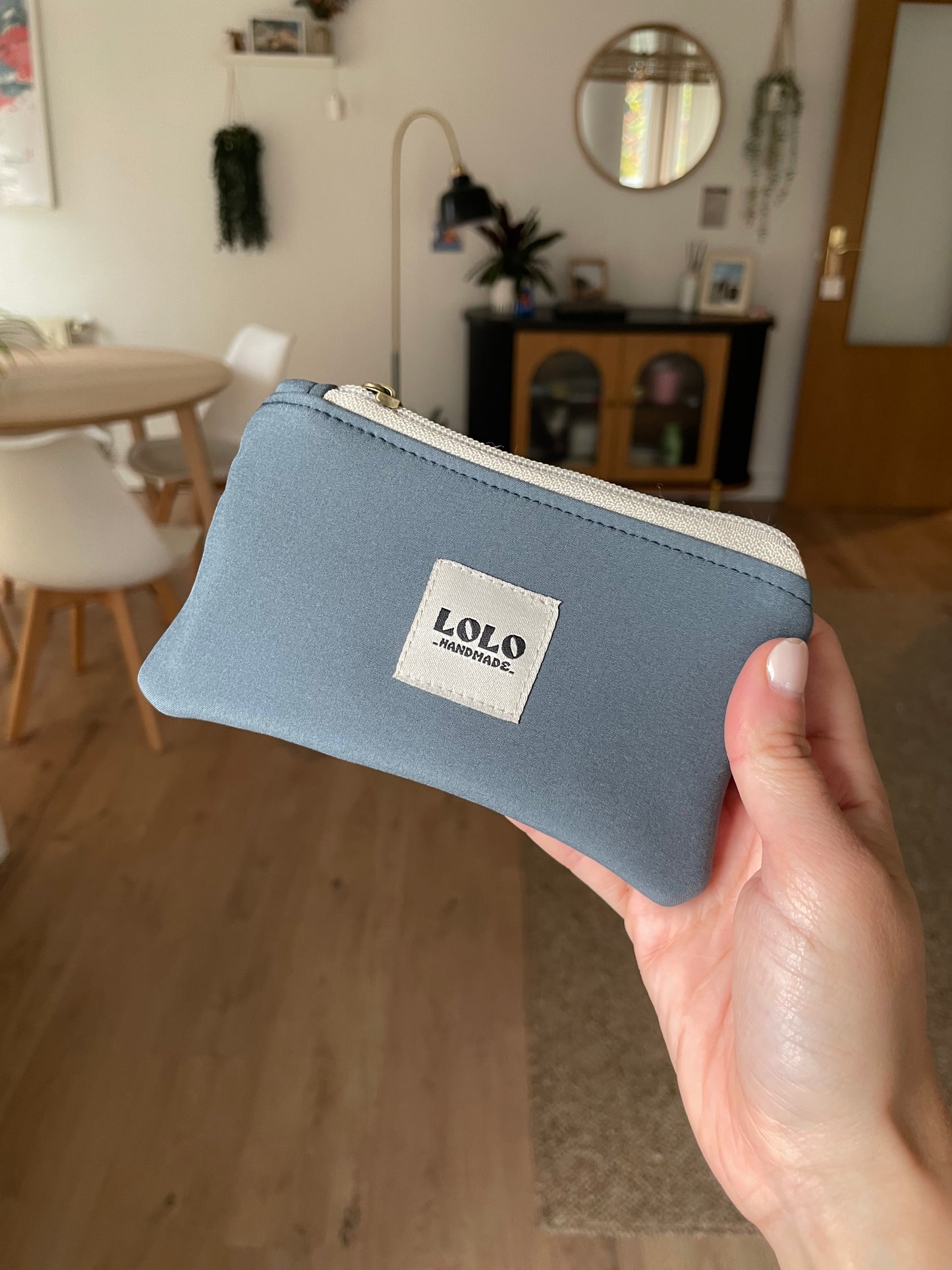 Cartera softshell azul grisáceo