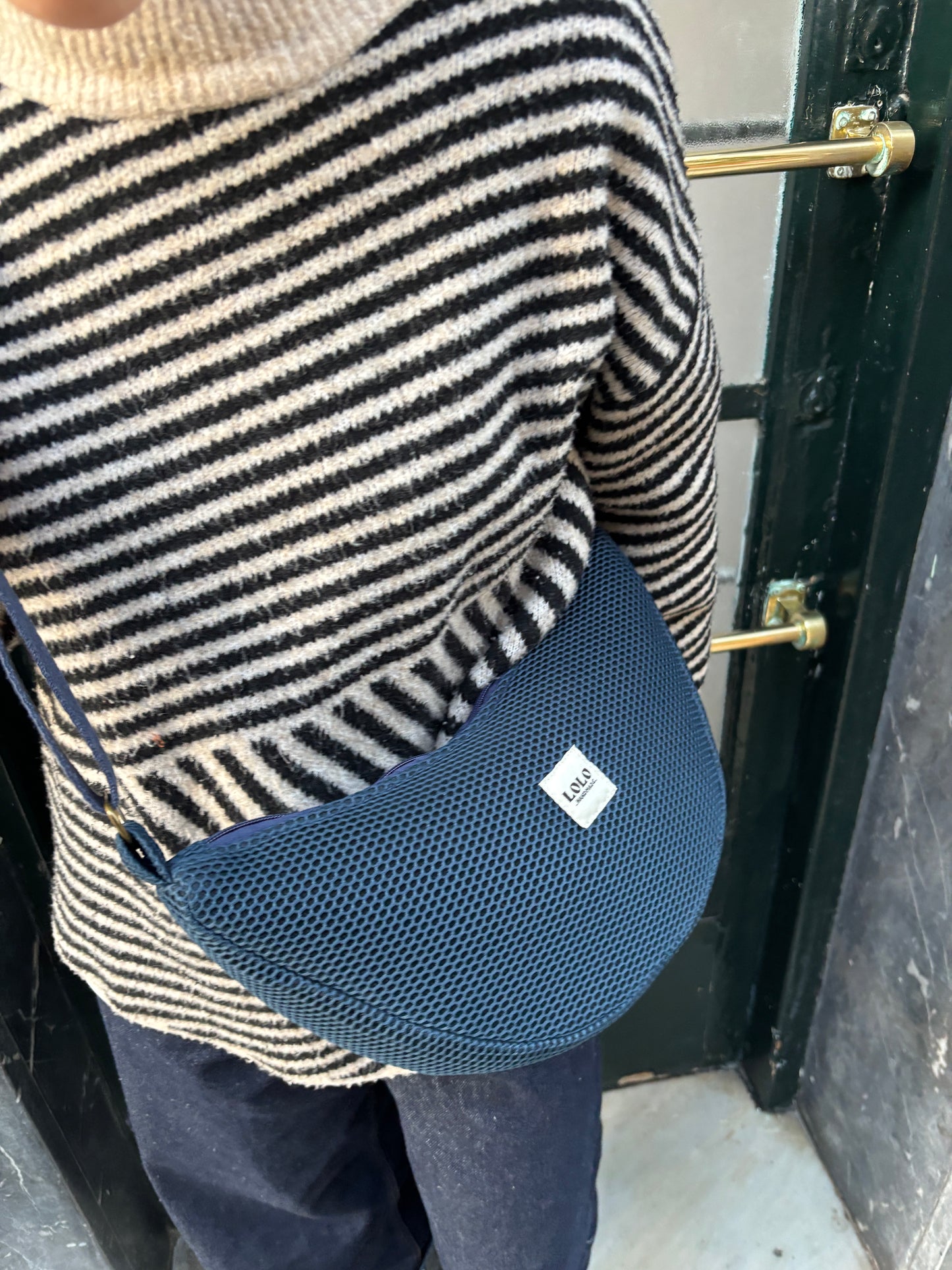 Bolso moon malla 3D azul marino