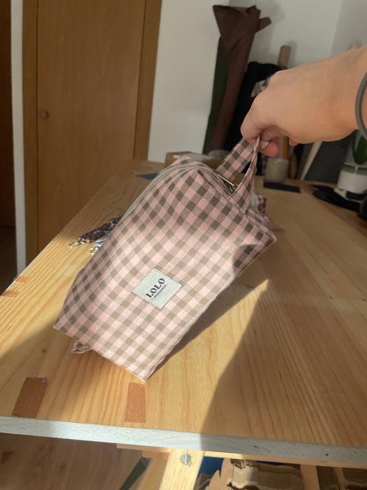 Neceser vichy verde y rosa palo