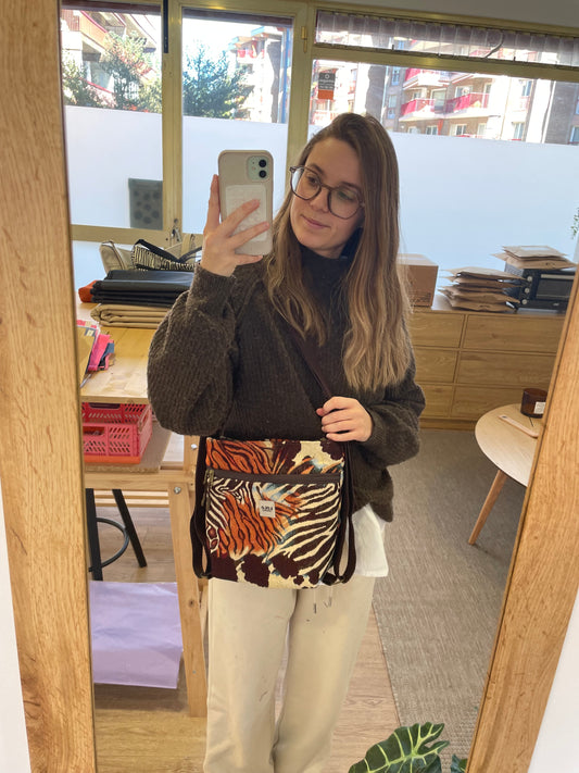 Mini bolso/mochila animal print