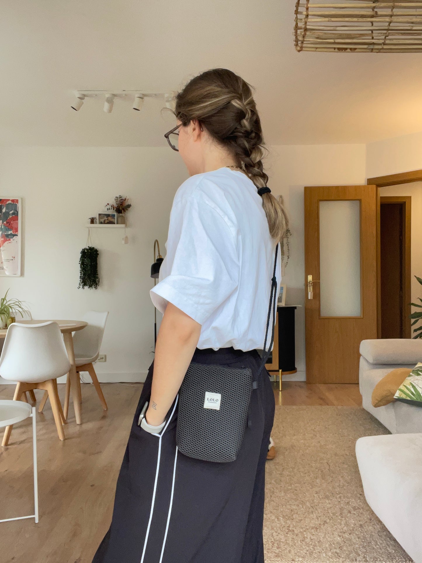 Bolso porta móvil malla 3D negro