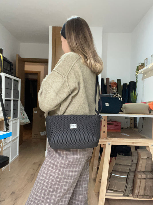 Bolso rectangular malla 3D negro