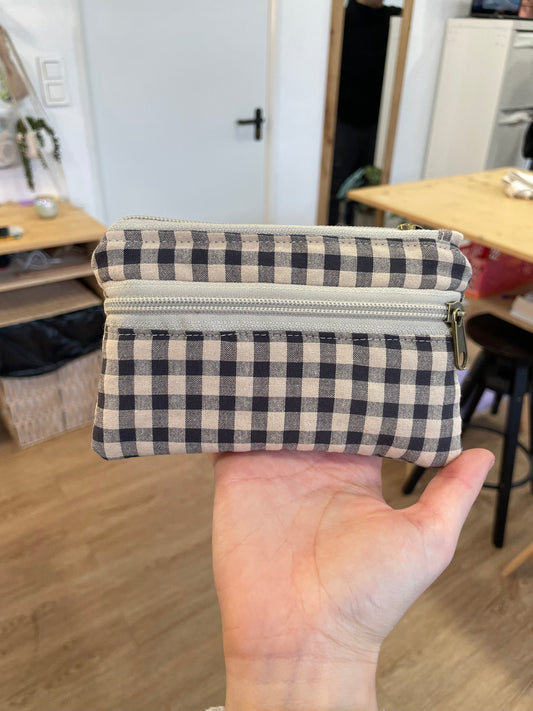 Cartera vichy negro y beige