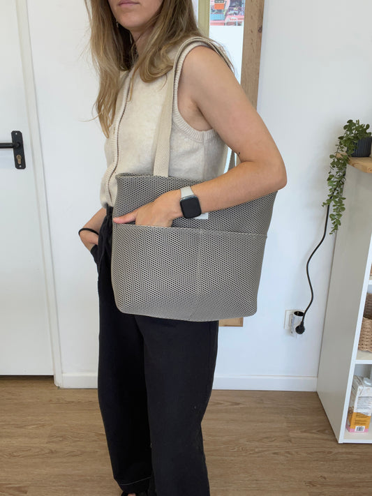 Bolso shopper Malla 3D piedra