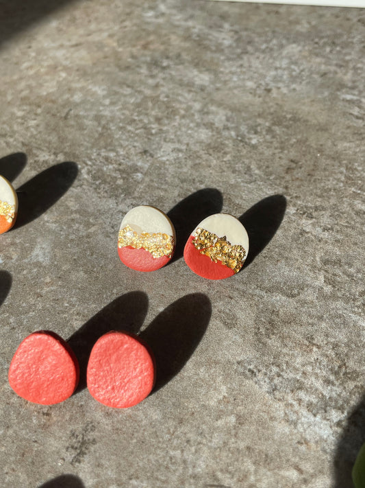 Viruta pan de oro blanco y terracota