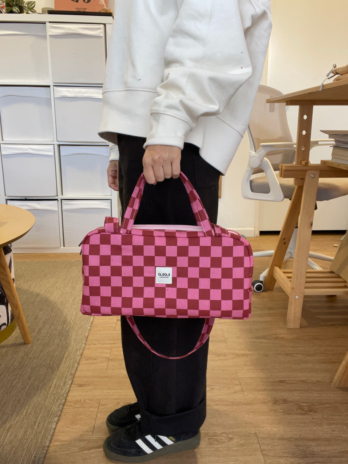 Bolso hombro cuadrados rosa