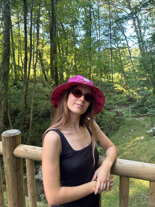Bucket hat floral púrpura