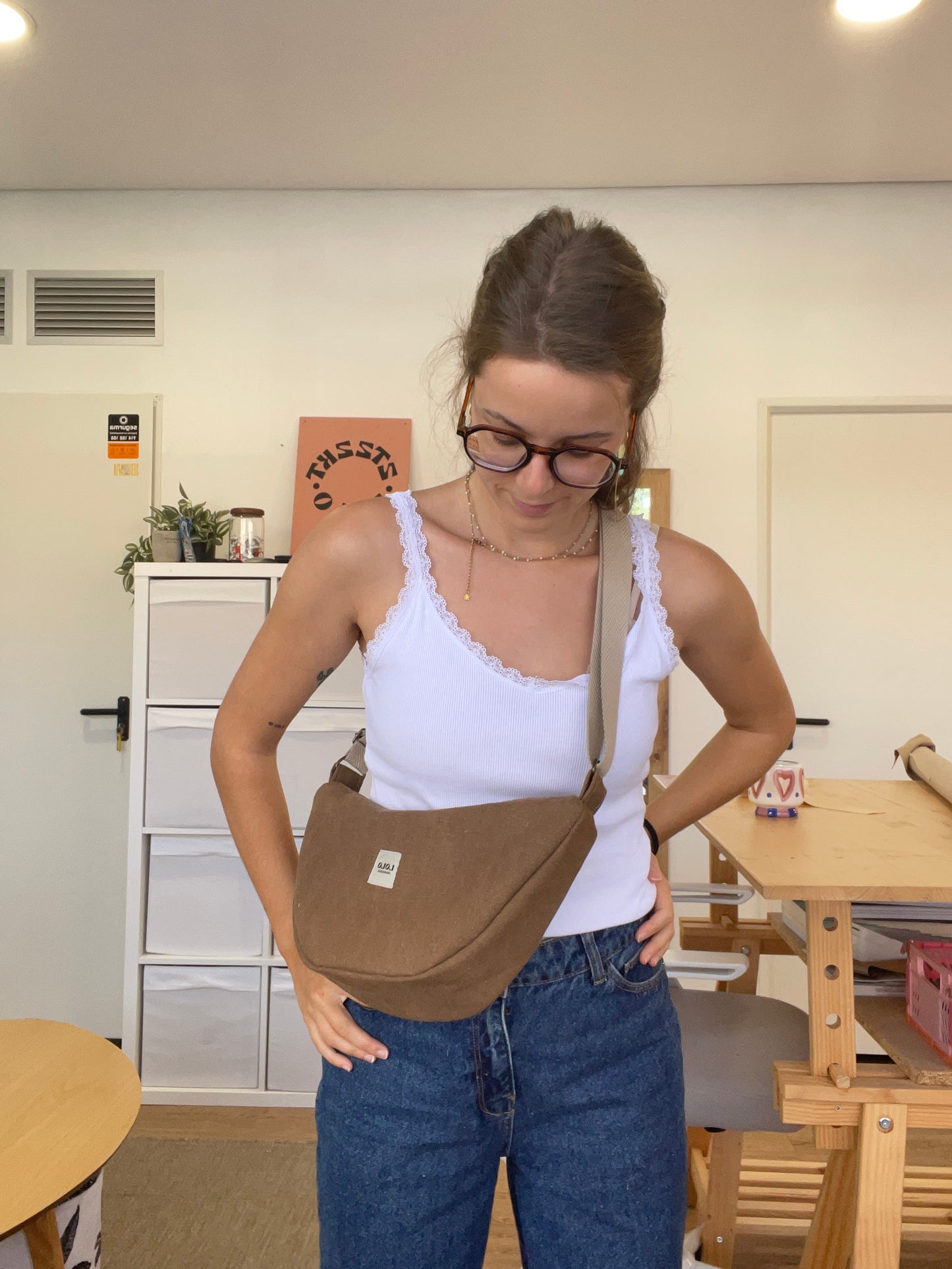 Bolso moon marrón vintage