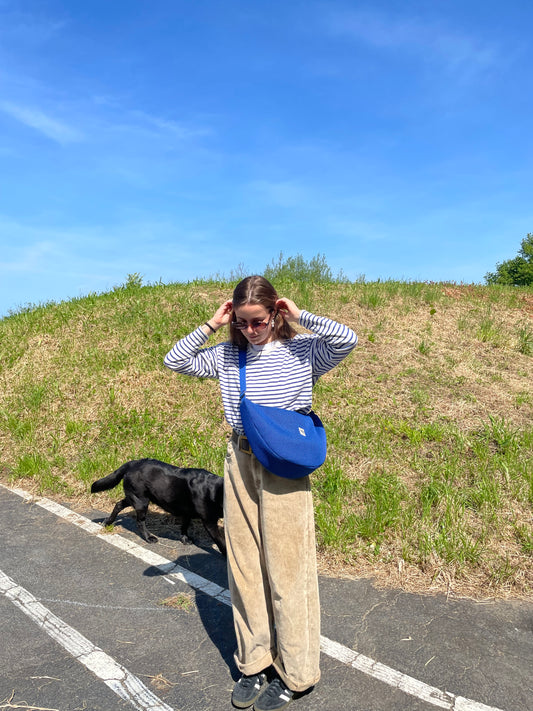 Bolso moon XL malla azul eléctrico