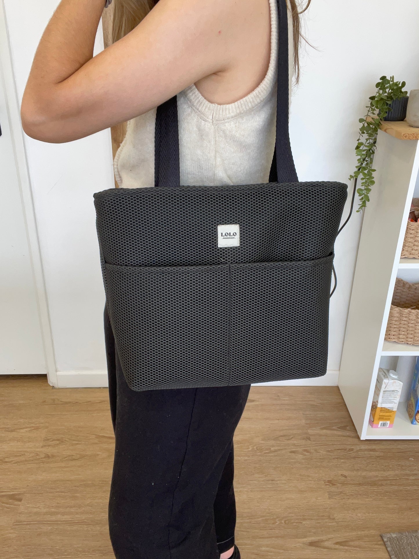 Bolso shopper Malla 3D negro