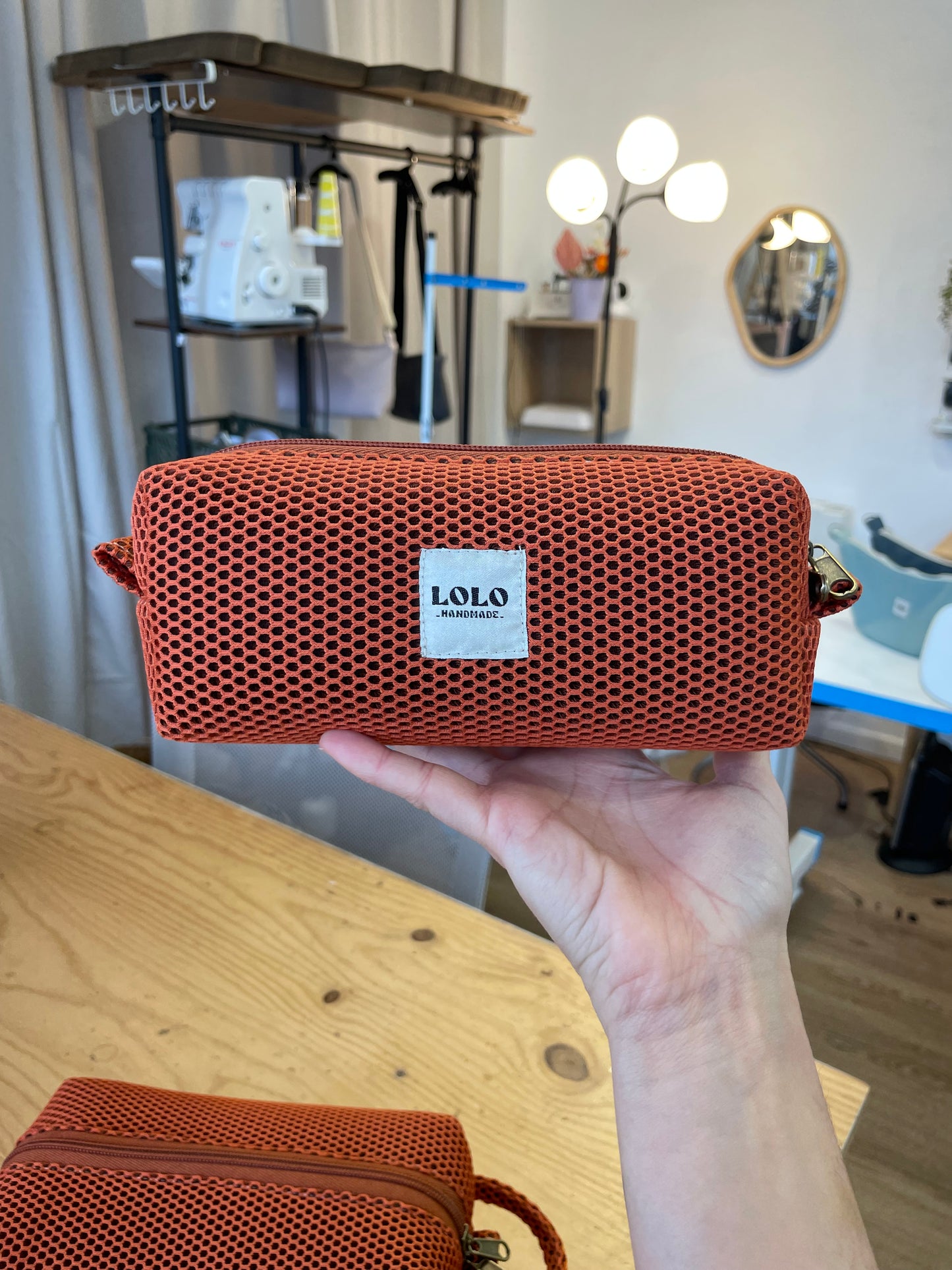 Estuche malla 3D total teja