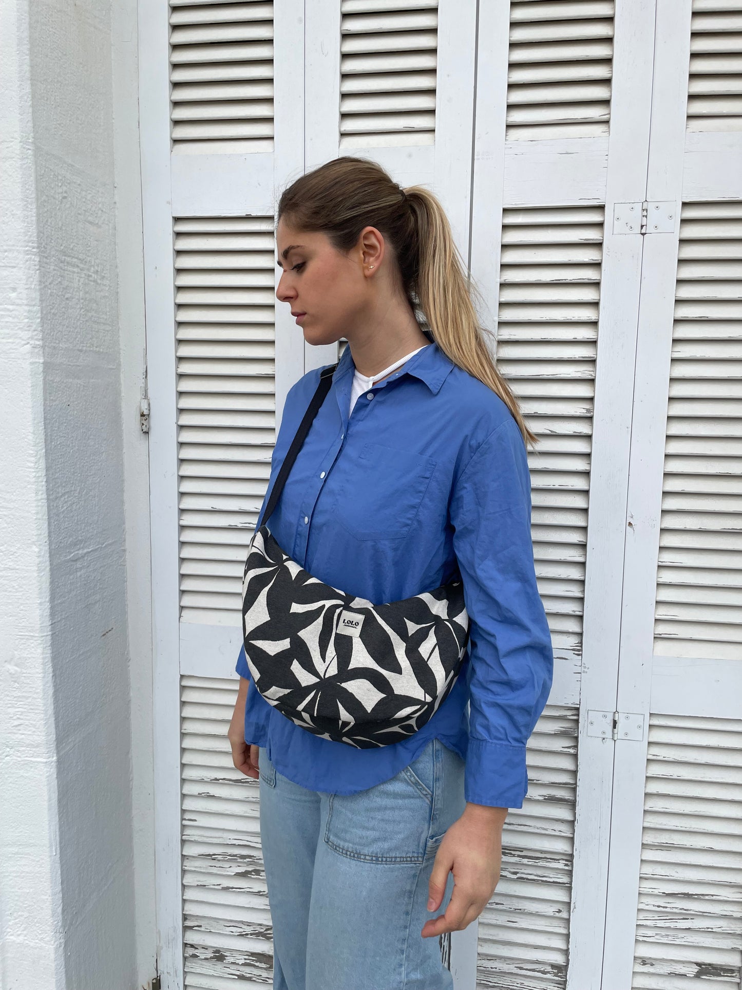 Bolso moon XL hojas bicolor