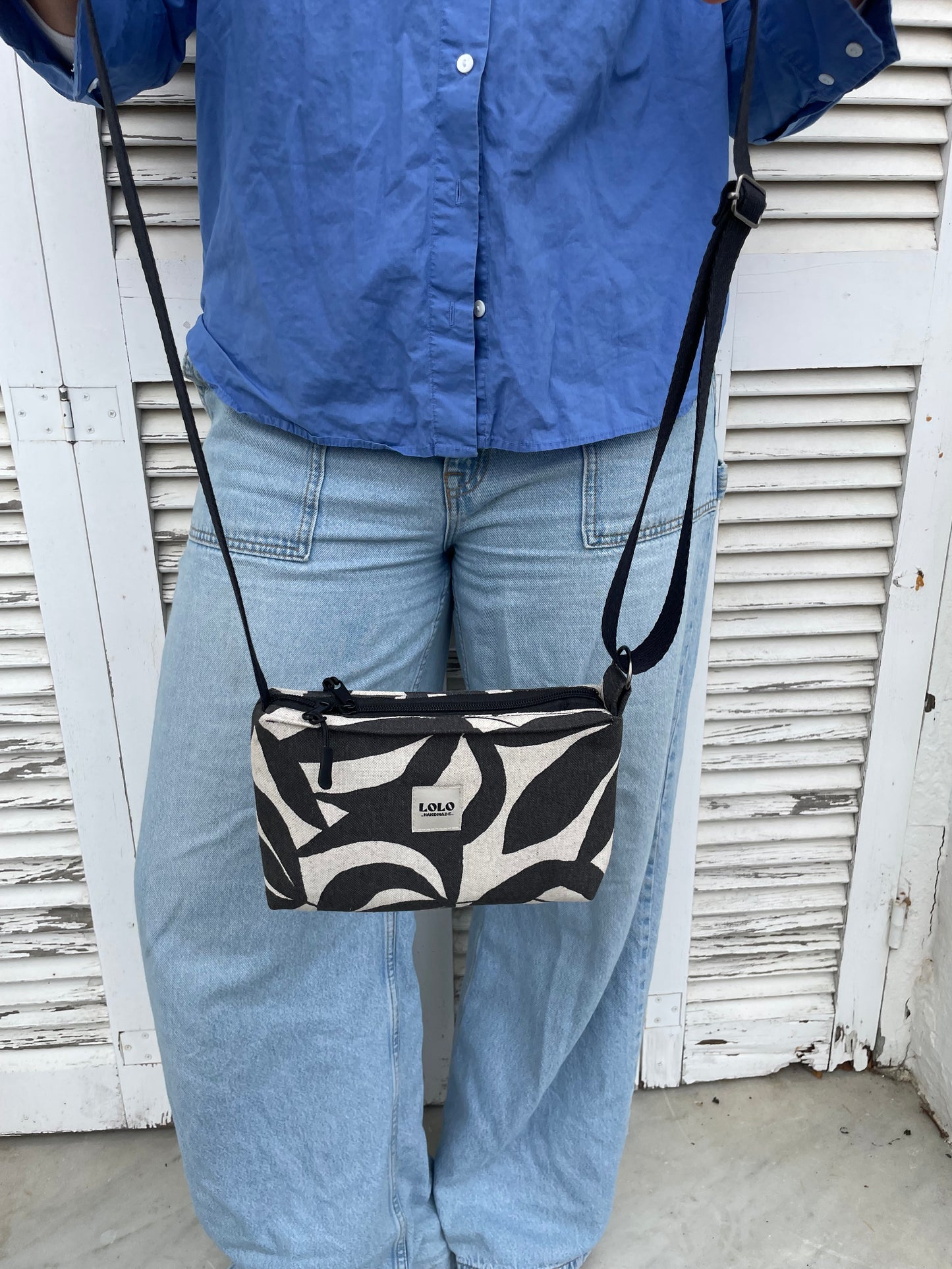 Bolso pocket hojas bicolor