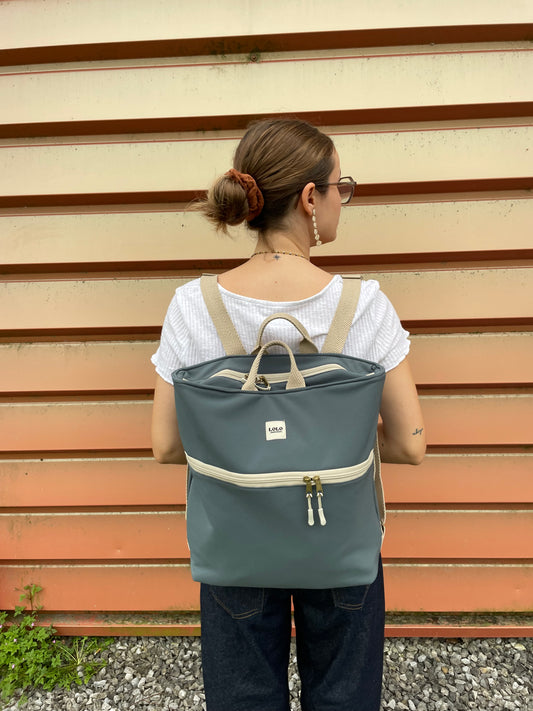 Mochila softshell azul grisáceo