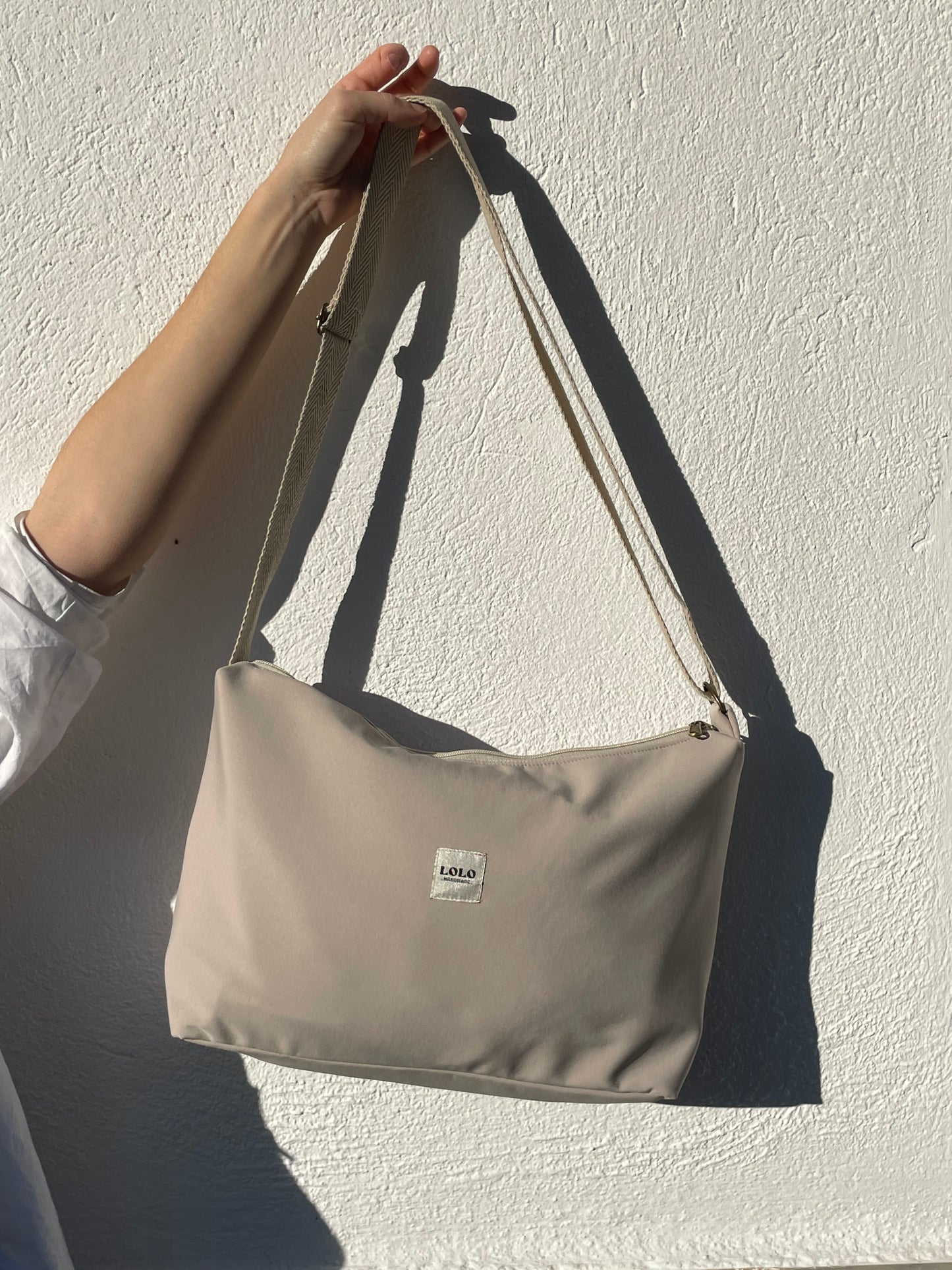 Bolso rectangular XL softshell beige
