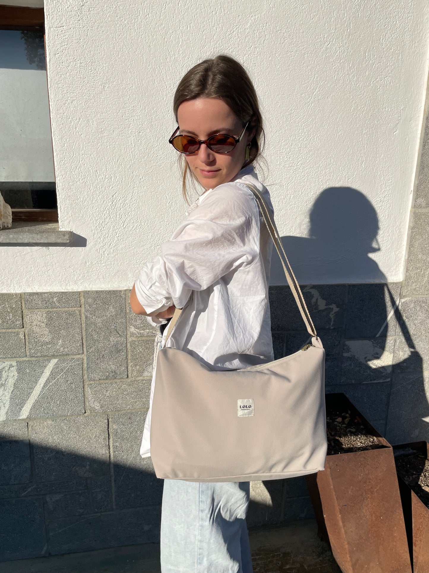 Bolso rectangular XL softshell beige