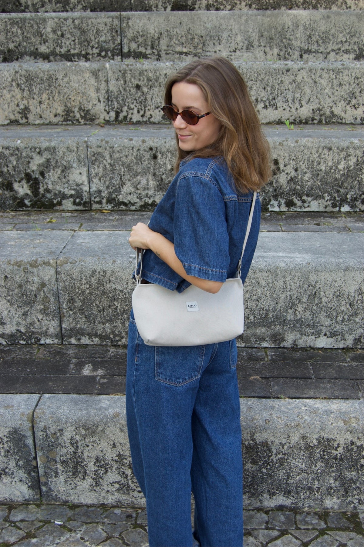 Bolso rectangular beige