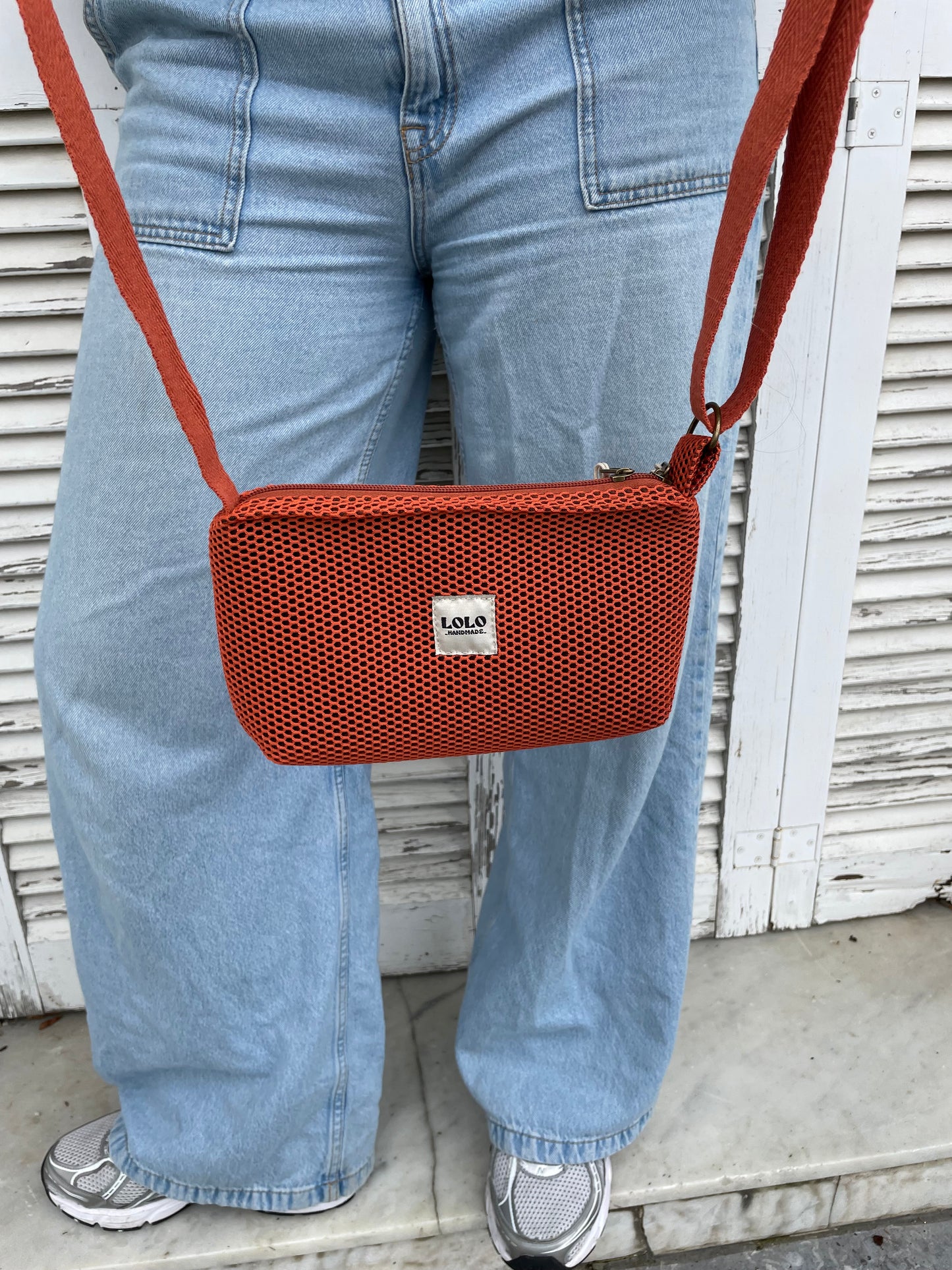 Bolso pocket malla 3D teja