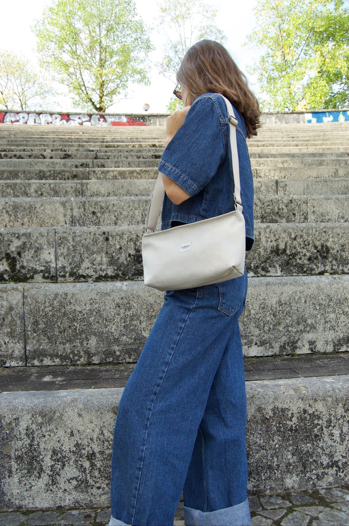 Bolso rectangular beige