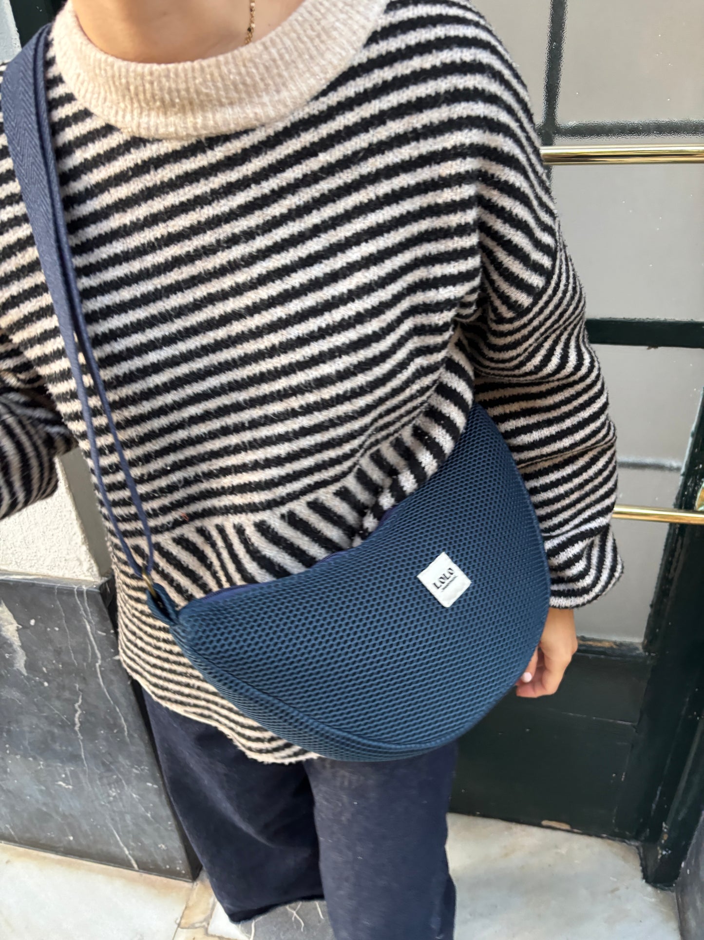 Bolso moon malla 3D azul marino
