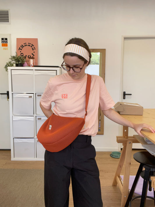 Bolso moon XL malla 3D teja