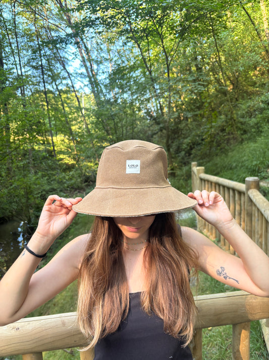 Bucket hat loneta marrón