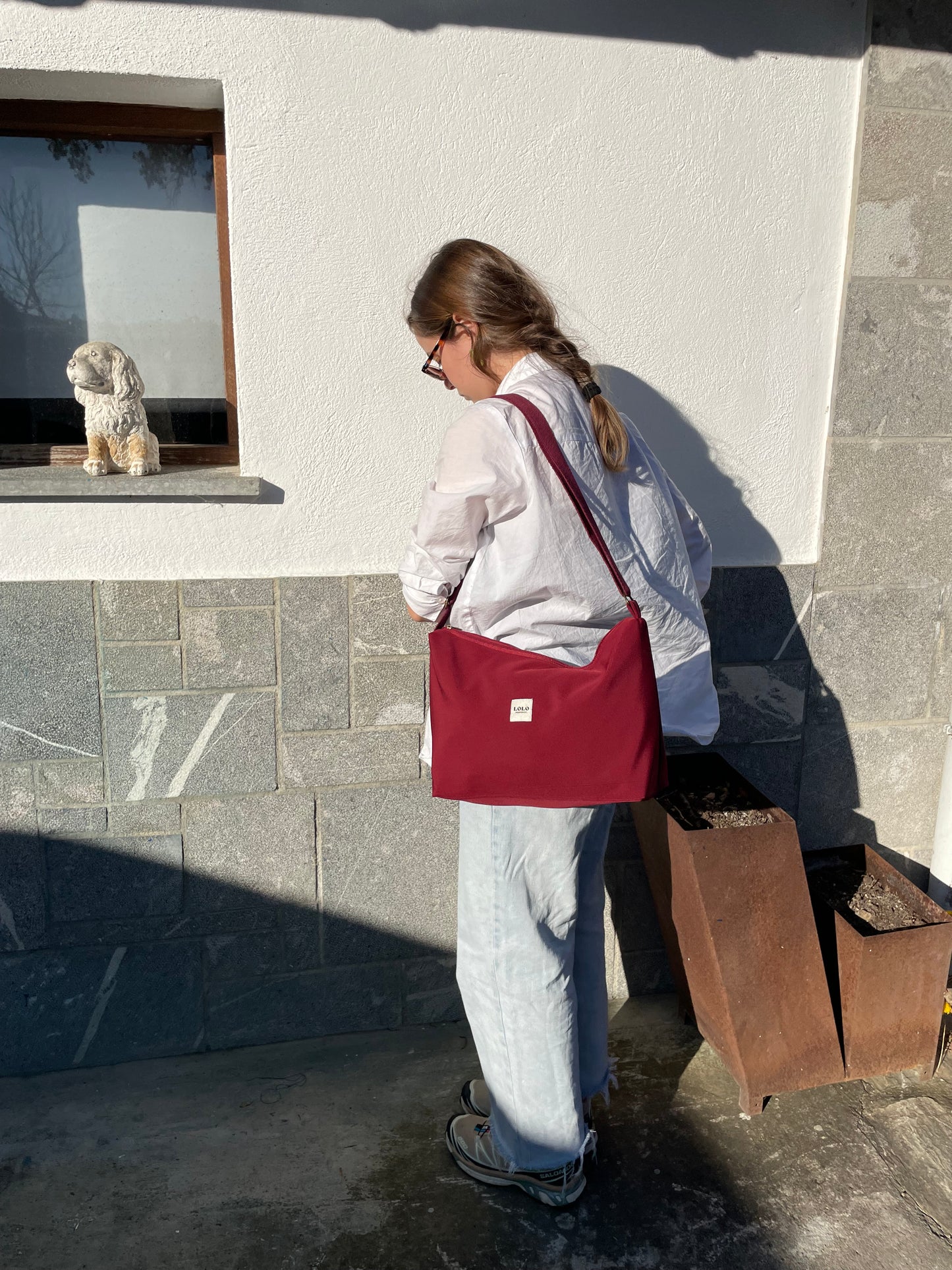 Bolso rectangular XL softshell burdeos
