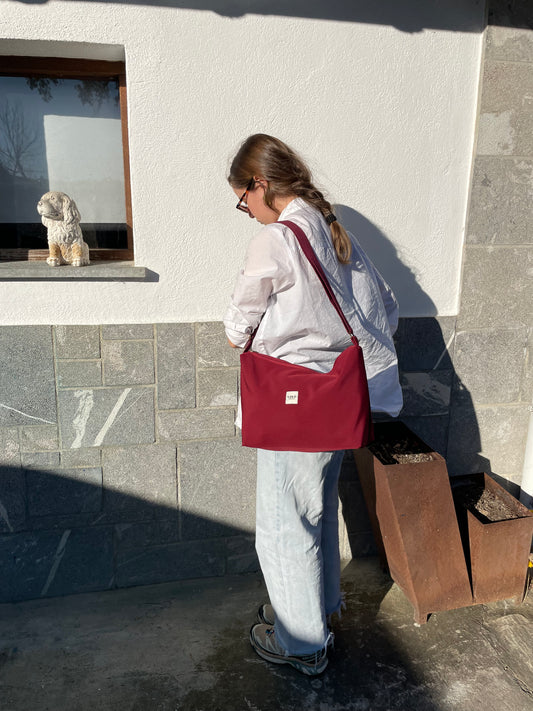 Bolso rectangular XL softshell burdeos