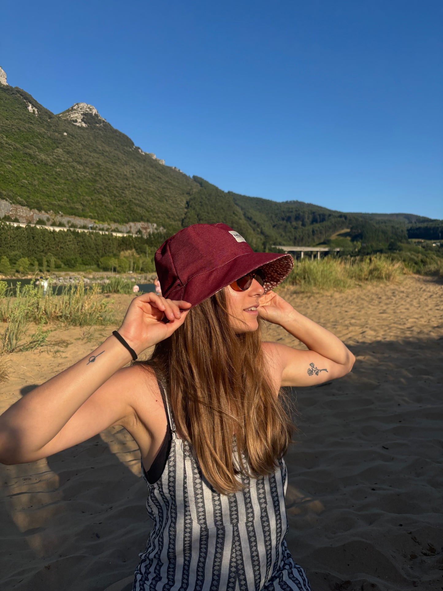 Bucket hat granate denim