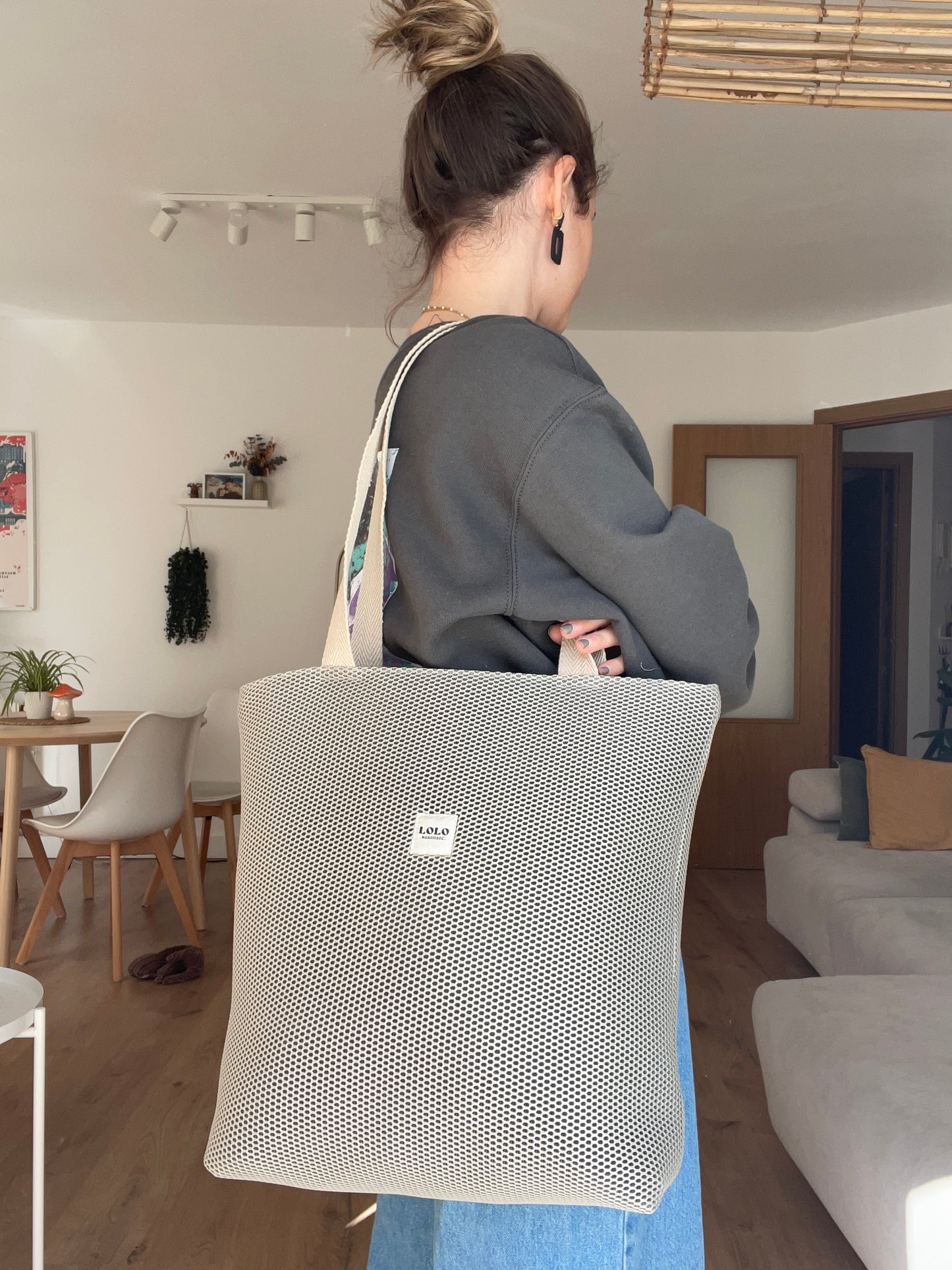 Tote bag malla 3D piedra