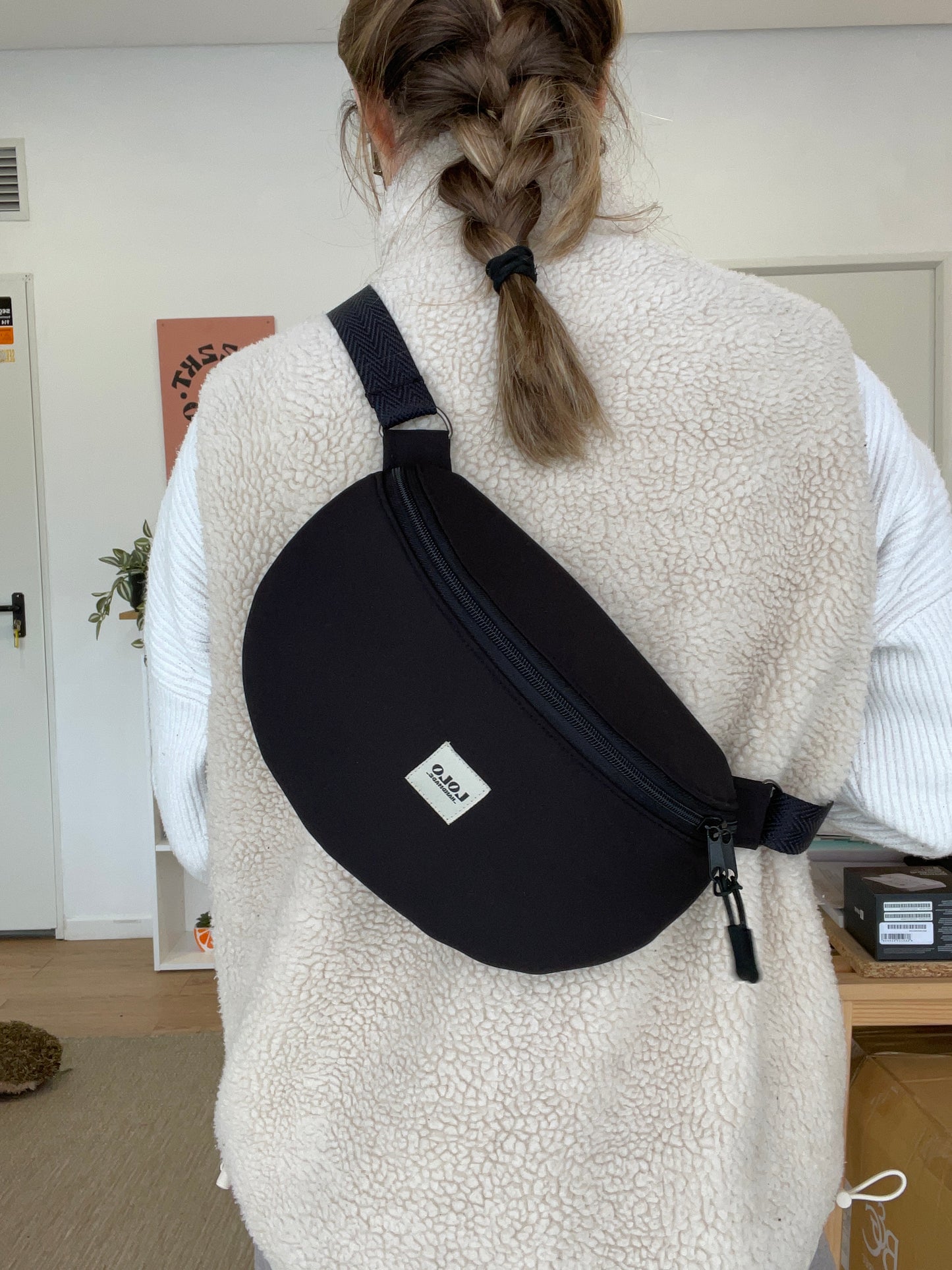 Riñonera XL negro softshell