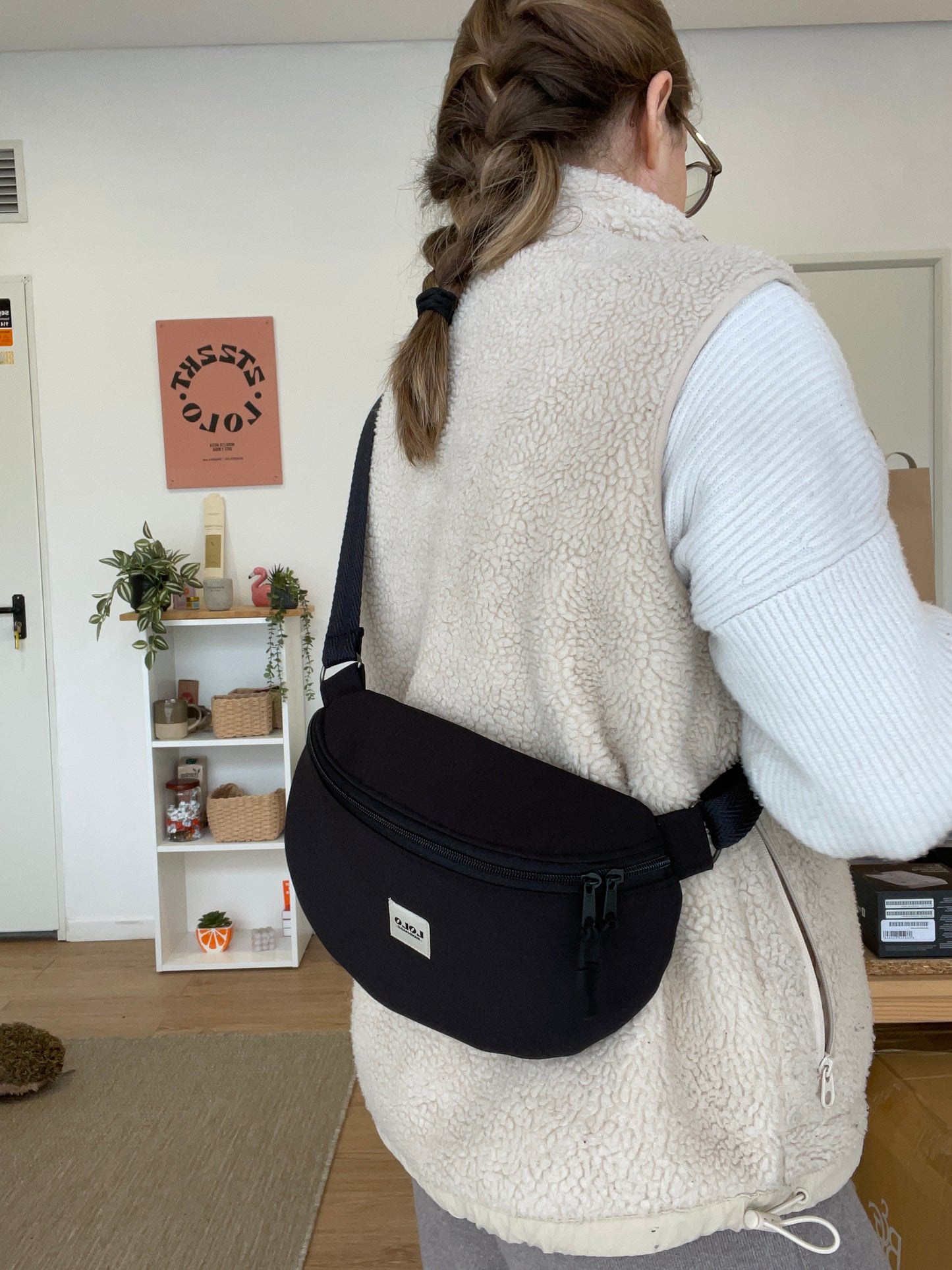 Riñonera XL negro softshell