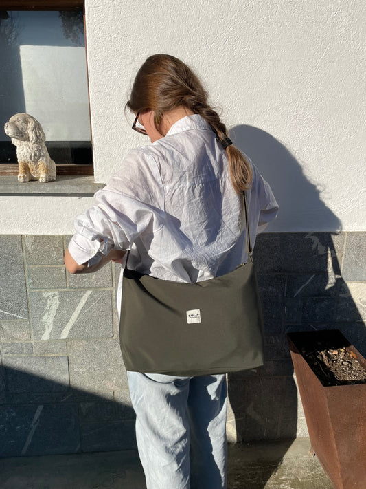 Bolso rectangular XL softshell verde botella