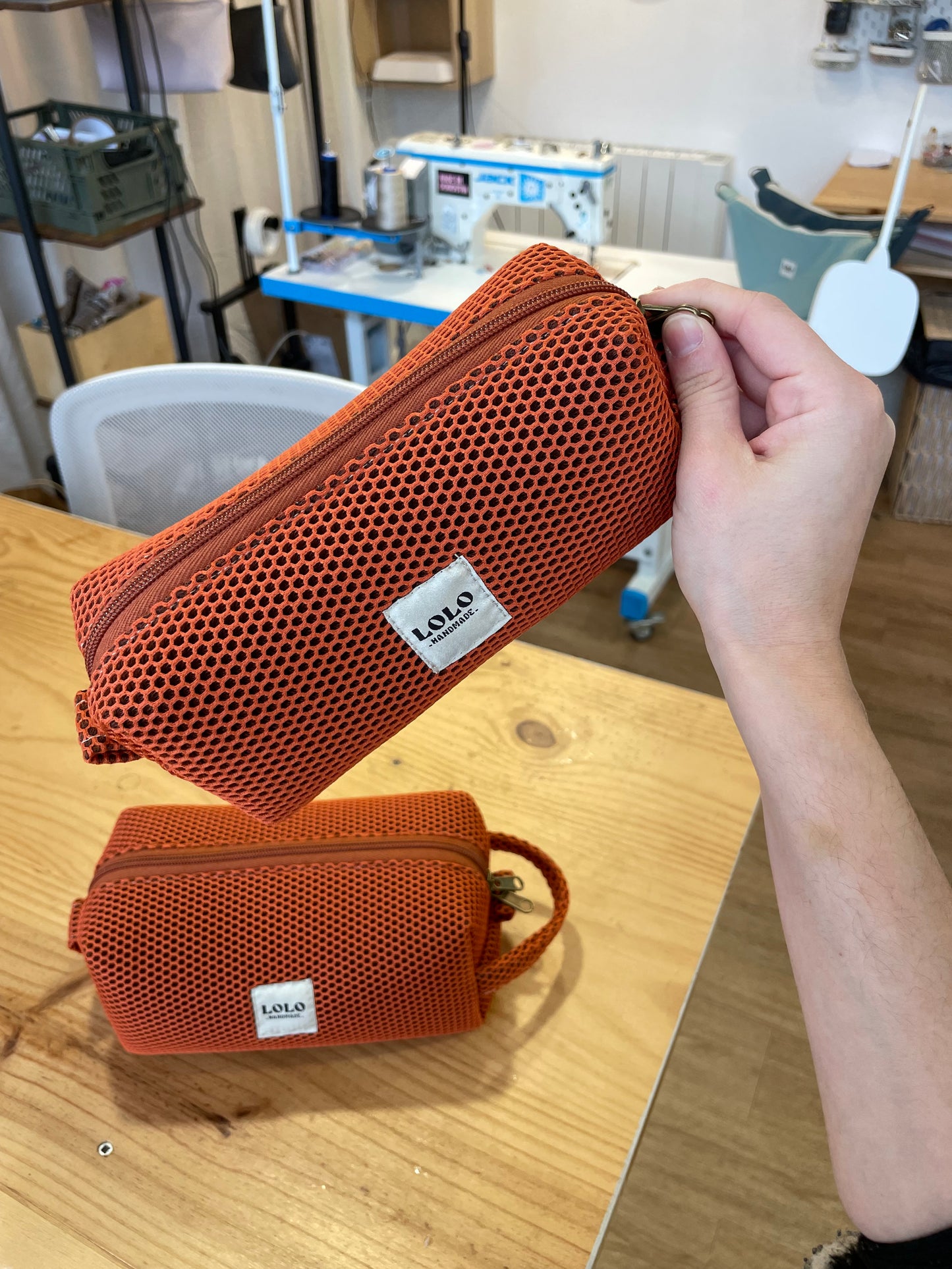 Estuche malla 3D total teja