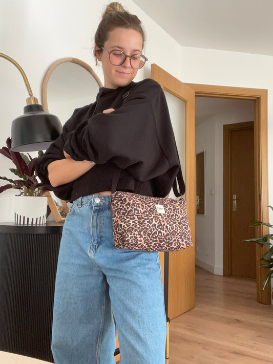 Bolso leopardo doble cremallera