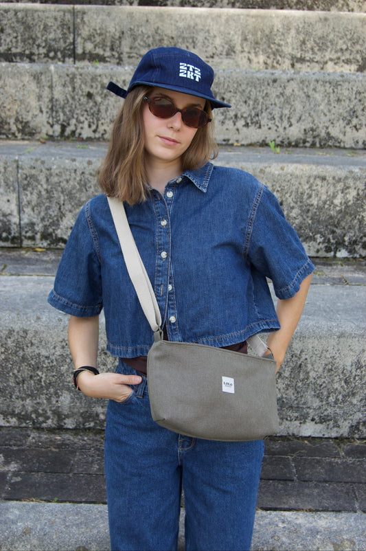 Bolso rectangular verde jaspeado