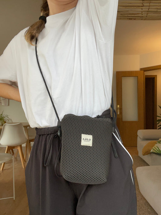 Bolso porta móvil malla 3D negro