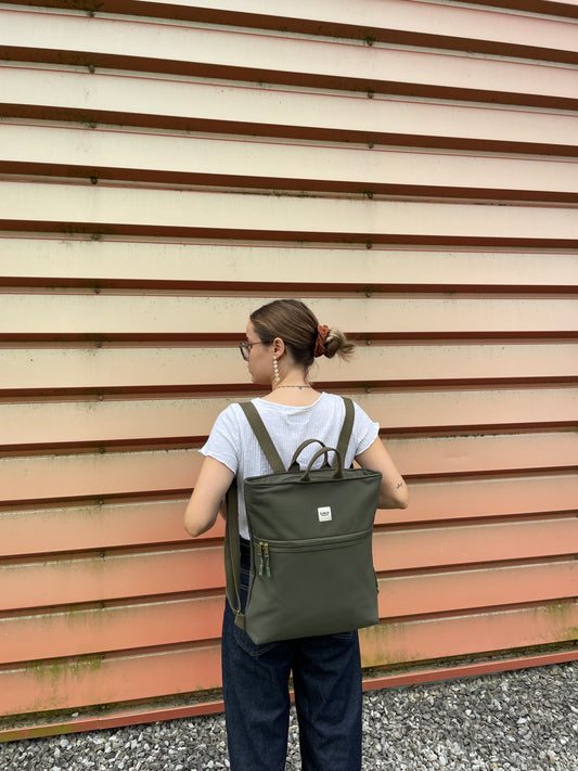 Mochila softshell verde botella