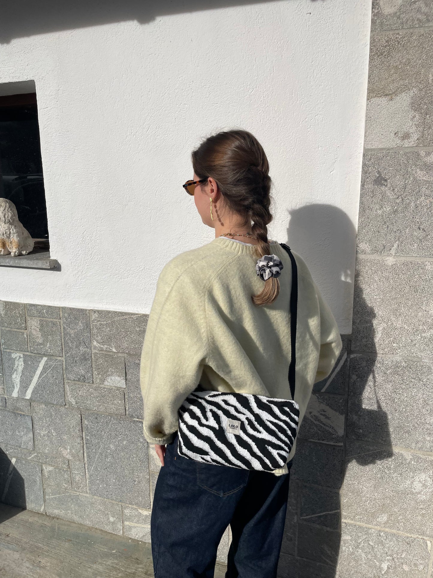 Bolso rectangular cebra