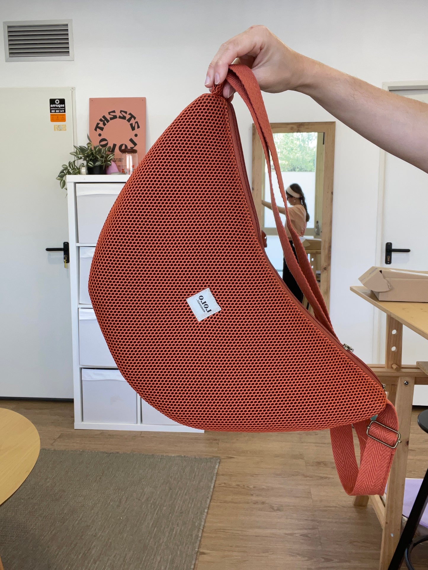 Bolso moon XL malla 3D teja