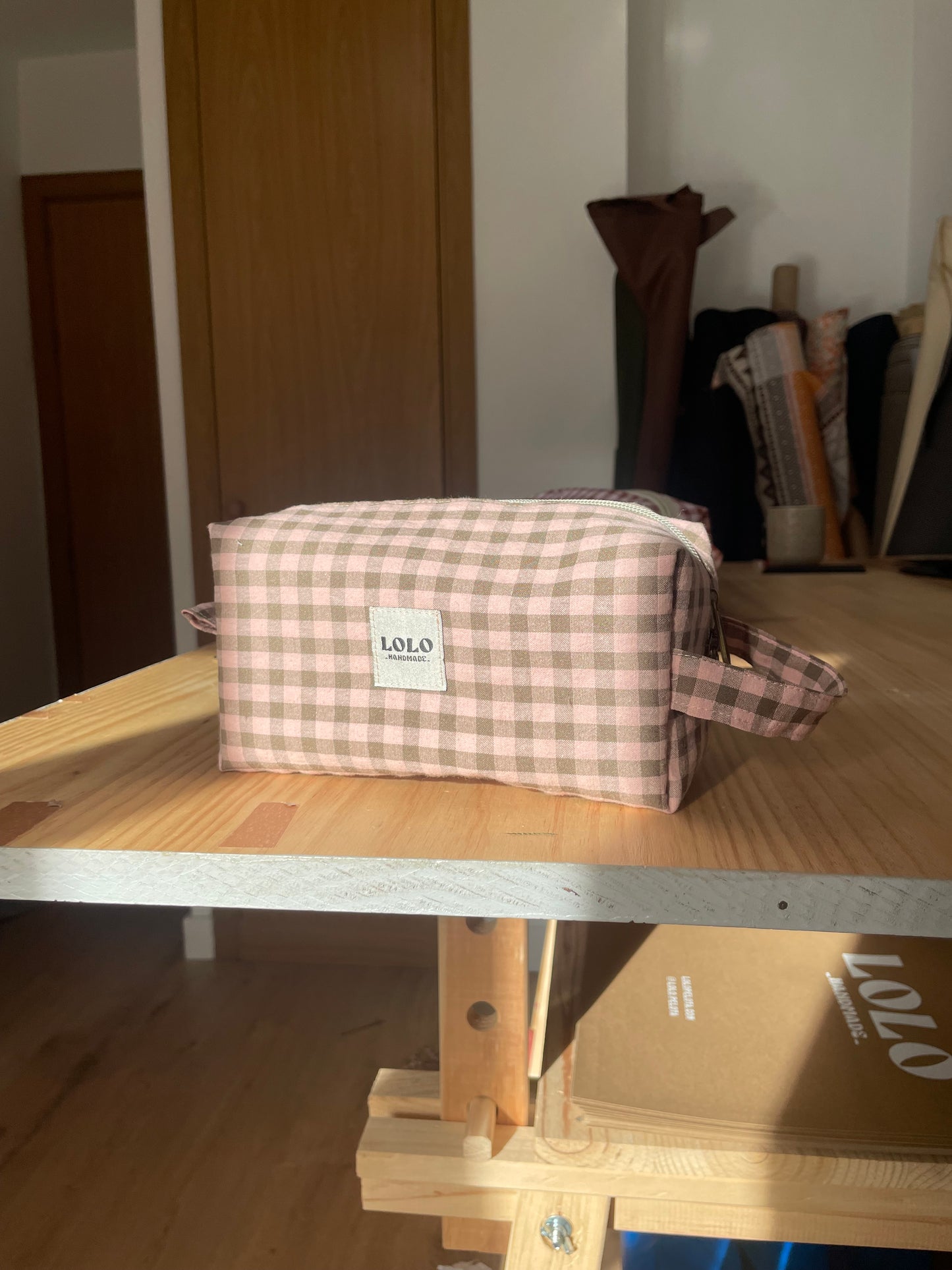 Neceser vichy verde y rosa palo