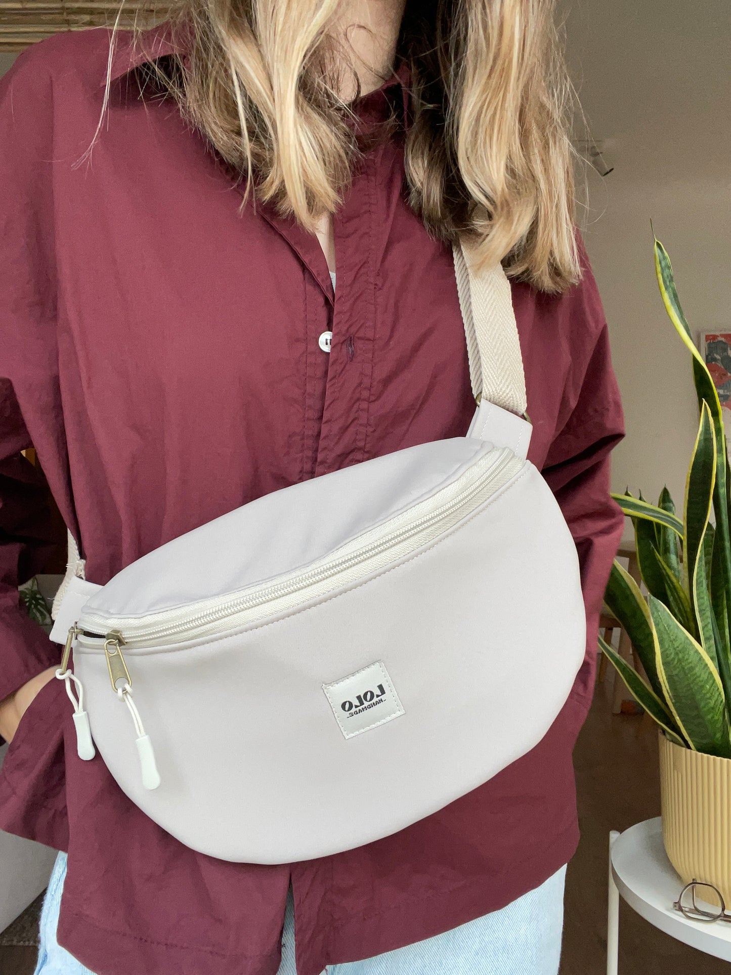 Riñonera XL beige softshell