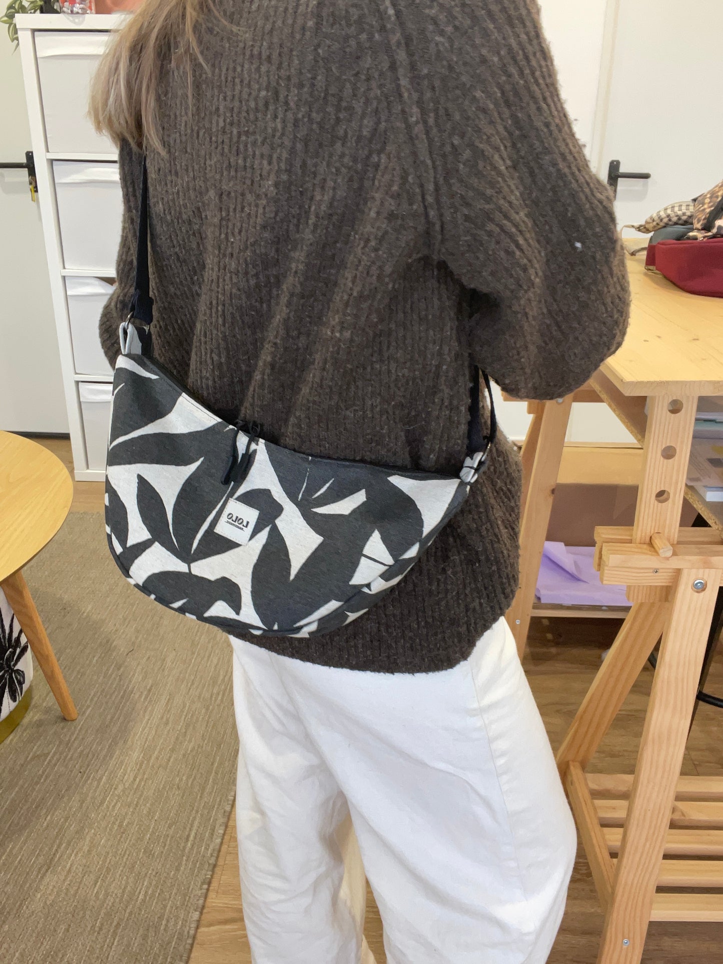 Bolso moon hojas bicolor