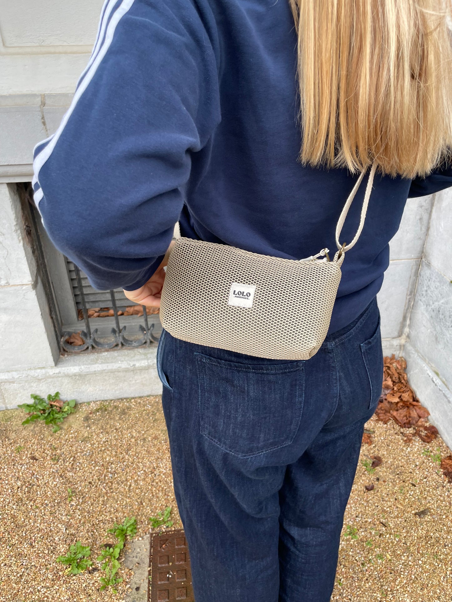 Bolso pocket malla 3D taupe