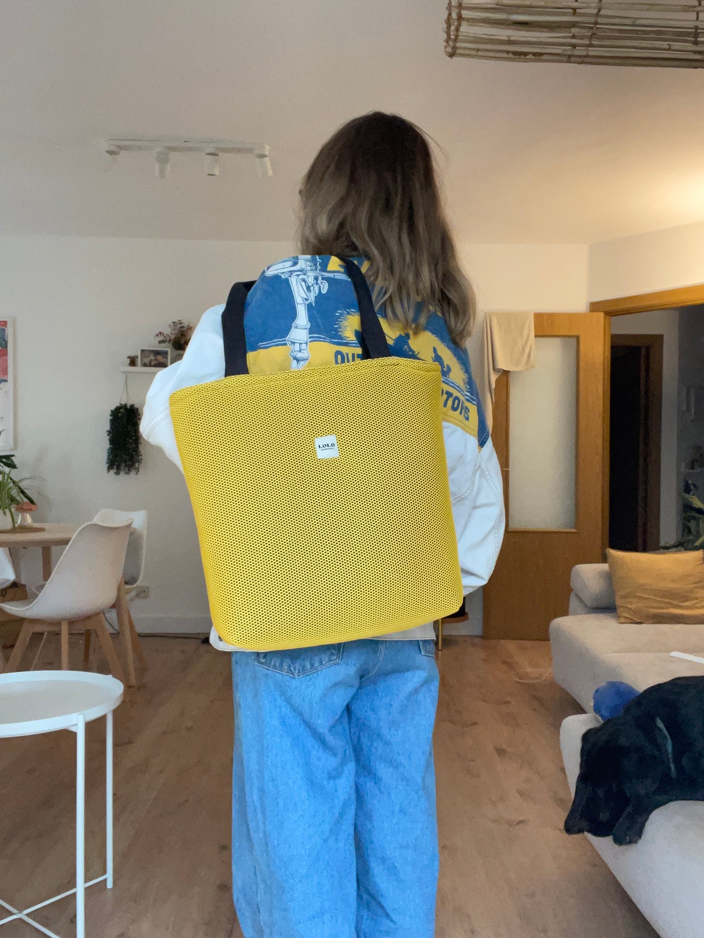 Tote bag malla 3D amarillo