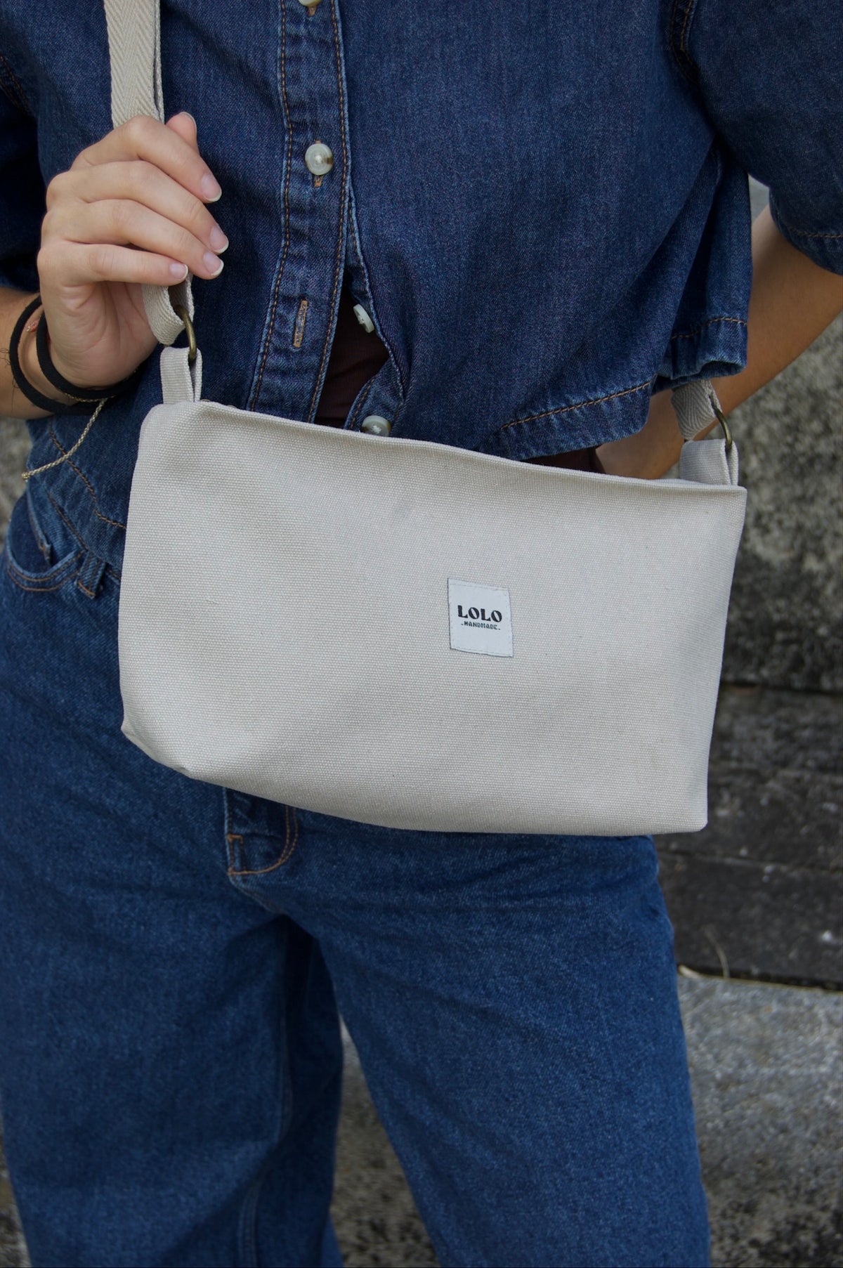 Bolso rectangular beige