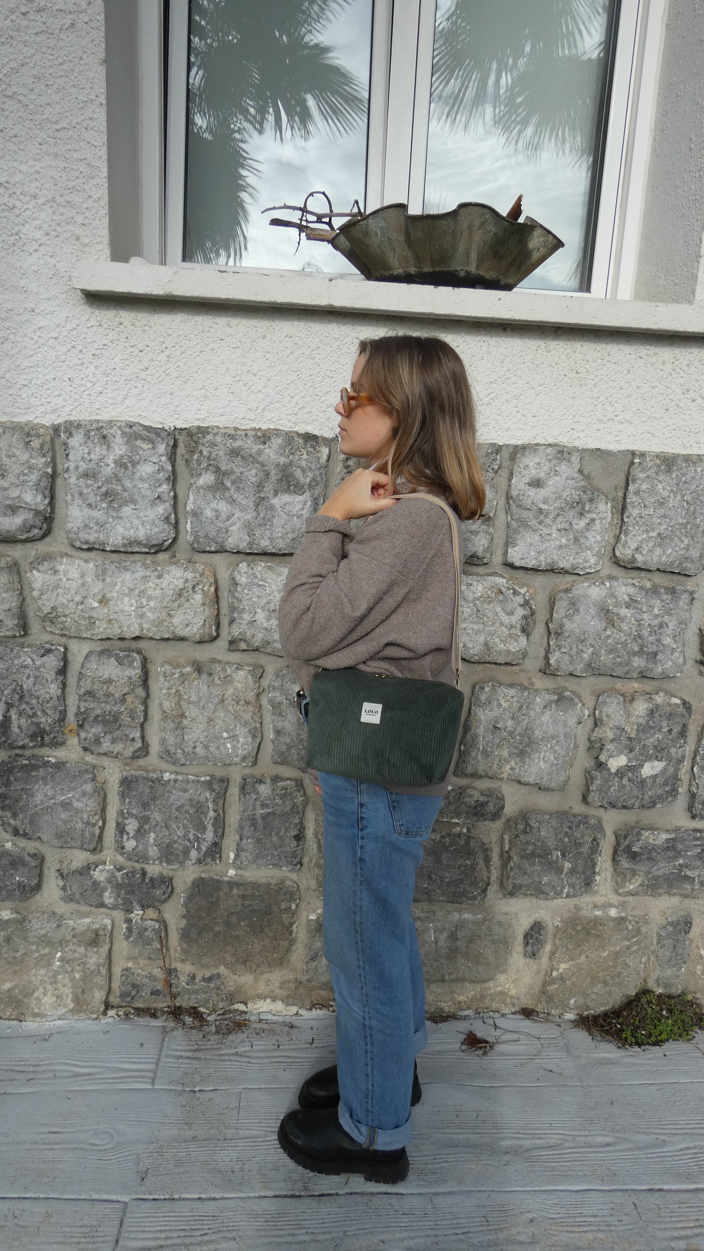 Bolso green pana