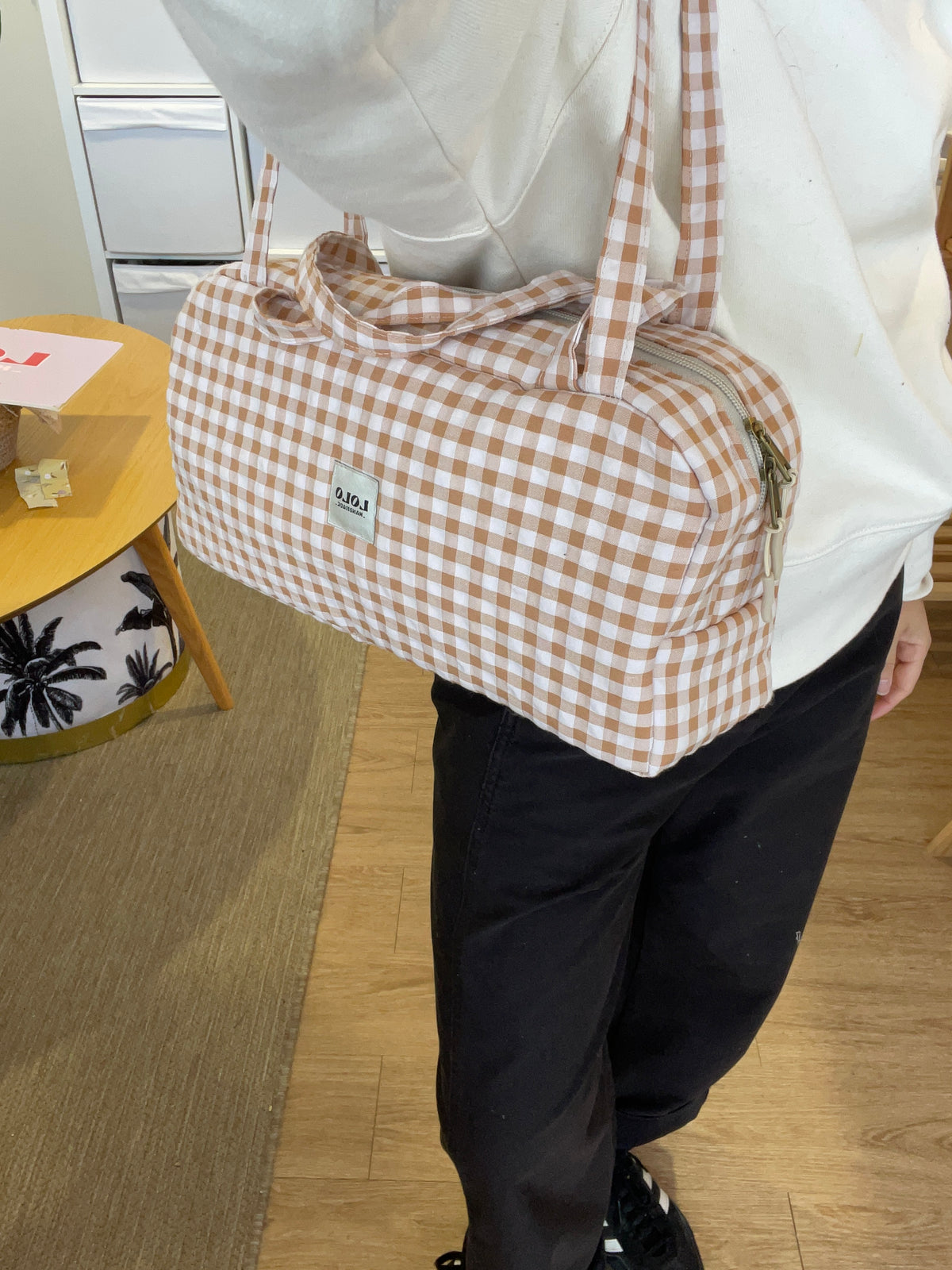 Bolso hombro vichy marrón