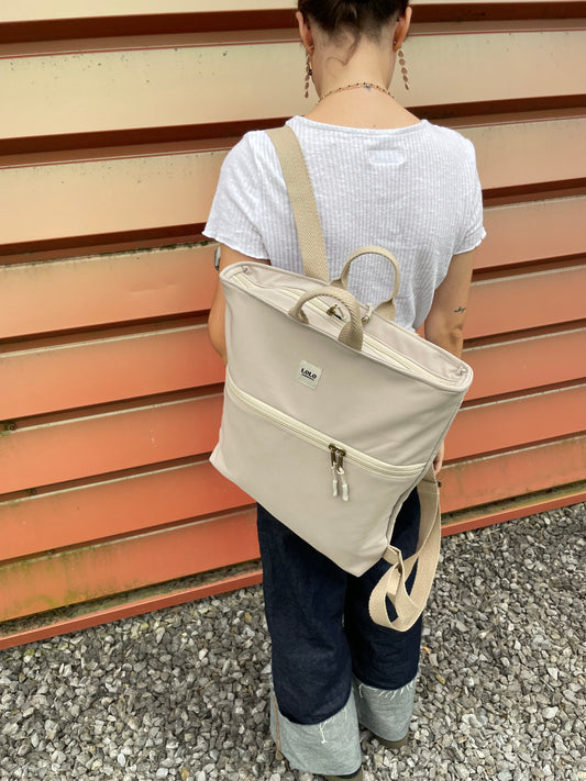 Mochila softshell beige